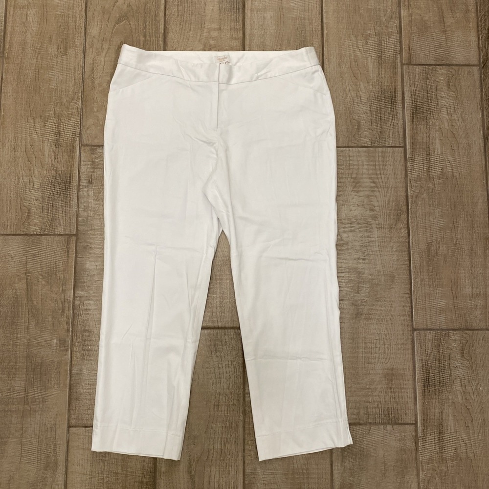 Laundry by Shelli Segal Pants Women 12 White Ankle Capri Beach Business Casual